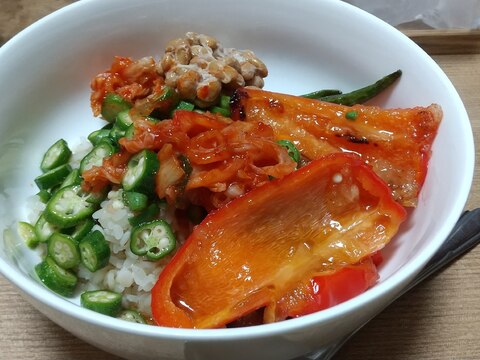 サッパリさらさら 揚げ野菜のネバネバ汁ごはん